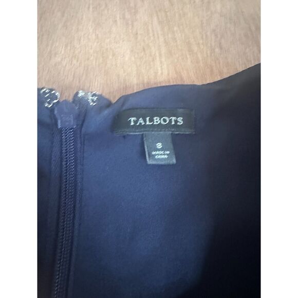 Talbots Sheath Dress Blue Floral Stretch Short Sleeve Women’s Size 8 - Picture 3 of 5